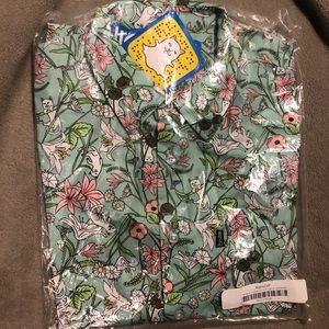 Nermal Floral S/S Button Up (aqua)